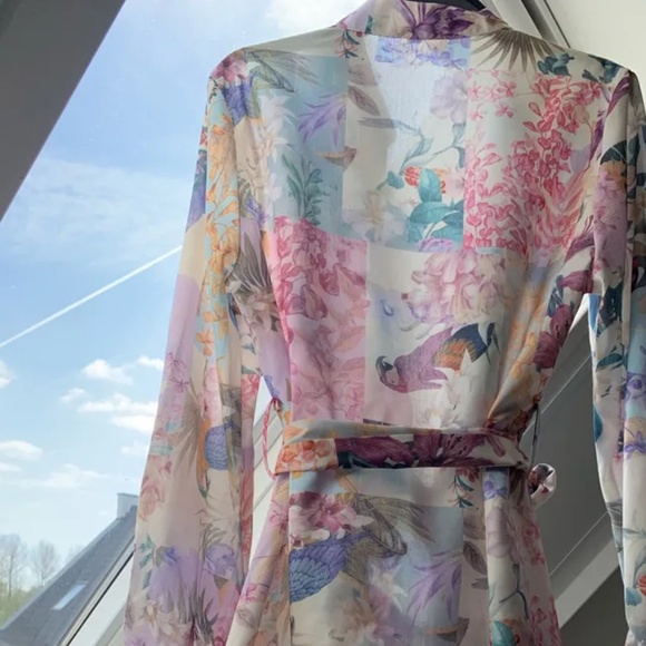 Boho Floral Print Button Down Belted Shirt Dress - Picture 7 of 7